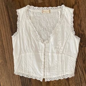 Corset top with lace trim